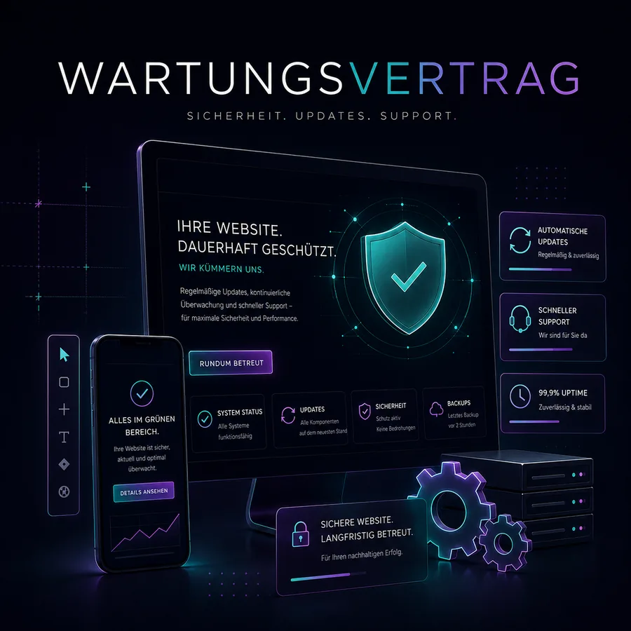Website-Wartungsvertrag von DOSIGNY — Sicherheit, Updates, Backups und Support im Überblick