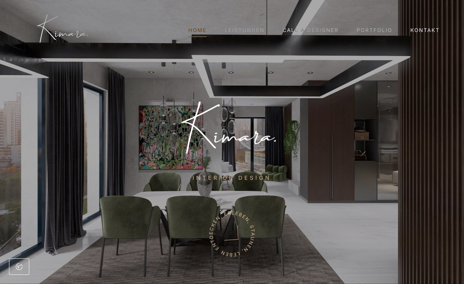 Projekt Kimara Interior Design — WordPress mit eigenen Elementor-Widgets und maßgeschneidertem Cookie-Consent